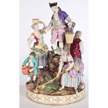 SAXE. NICE porcelain GROUP depicting gardening....