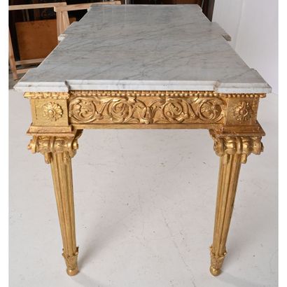 LARGE LOUIS XVI MIDDLE TABLE in gilded and...