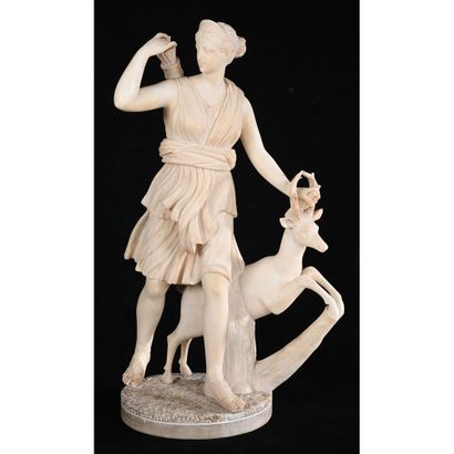 SUJET en albâtre d’après l’antique représentant...