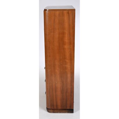 ART DECO SECRETARY in veined mahogany veneer....