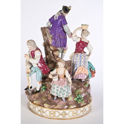 SAXE. NICE porcelain GROUP depicting gardening....