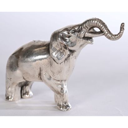 ELEPHANT raised trumpet in solid silver hallmarked...