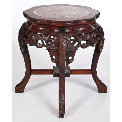 SMALL SELLET in exotic wood with 4 legs supporting...