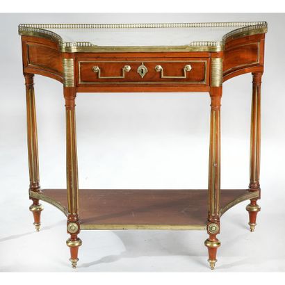 LOUIS XVI CONSOLE in mahogany with curved...