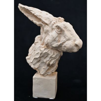 GOURDON Jean-Paul. (1956). «Buste de lièvre...