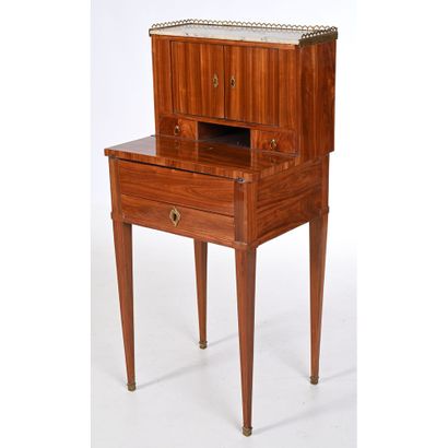 LITTLE LOUIS XVI rosewood-veneered and curtained...