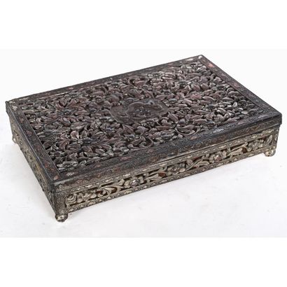 SMALL CASE in silver-plated and patinated...