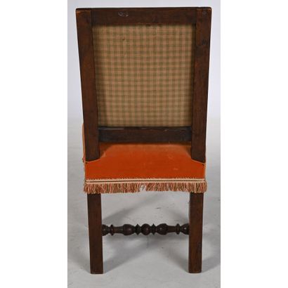 PAIRE DE CHAISES LOUIS XIII à dossier rectangulaire,...