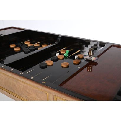 MOREAU. ELEGANT LOUIS XVI TRIC-TRAC in mahogany...