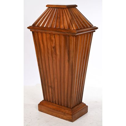 ART DECO cane or umbrella stand in mahogany....