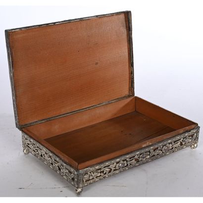 SMALL CASE in silver-plated and patinated...