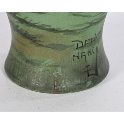 DAUM in NANCY. RARE VEILLEUSE LAMP in acid-etched...