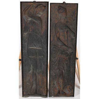 BARBEDIENNE. After Goujon. PAIR OF bronze...