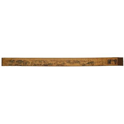IMPORTANT ESTAMPE in scroll on silk after...