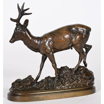 FOUQUES Henri Amédée. (1857-1903). «Le chevreuil»....