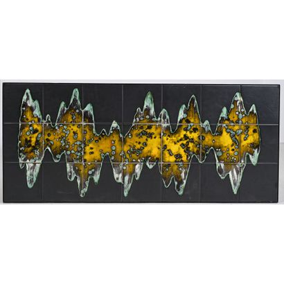 BELARTI J. Ceramic tile LOW TABLE with abstract...