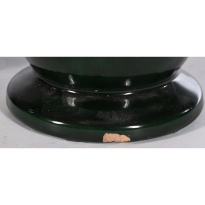 MONTIERES. Pair of Art Deco glazed ceramic...