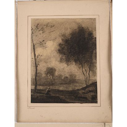 SCHOOL OF ARRAS. SET OF 6 XIXth CENTURY CHARCOAL...