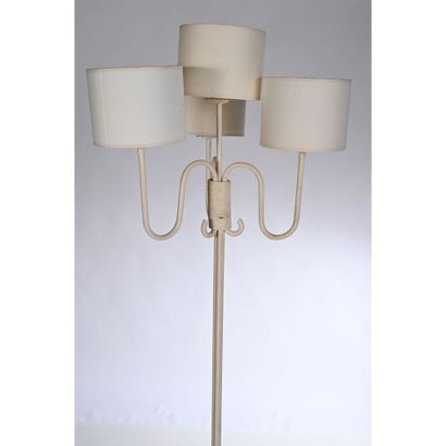 LAMPADAIRE 1950 en métal patiné à 4 lumières...