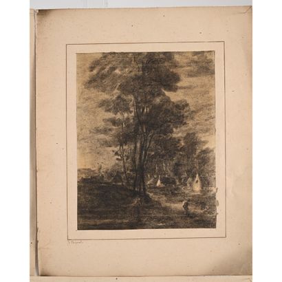 SCHOOL OF ARRAS. SET OF 6 XIXth CENTURY CHARCOAL...