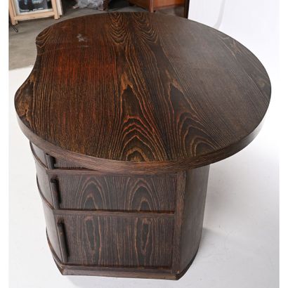 1940's DESKTOP in ceruse black oak veneer....