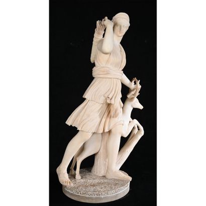 SUJET en albâtre d’après l’antique représentant...