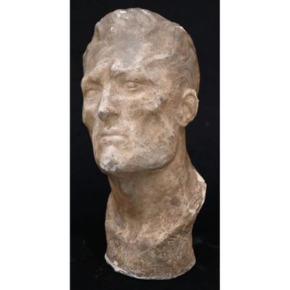 VERY EXPRESSIVE 40's MEN'S HEAD in plaster...