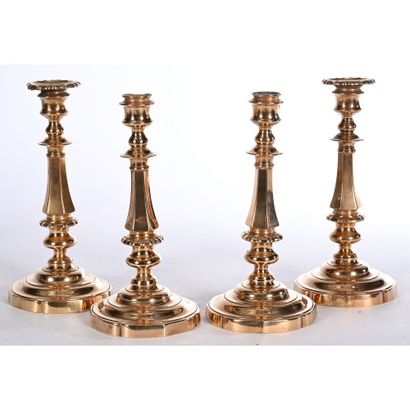 SET OF 4 DIRECTOIRE CANDLES in bronze with...