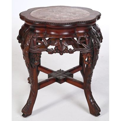 SMALL SELLET in exotic wood with 4 legs supporting...
