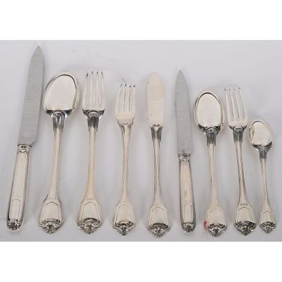 CHRISTOFLE and CARDEILHAC. 180-piece solid...