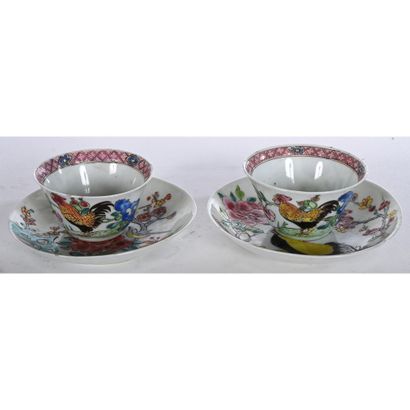 2 BOWLS and 2 SOUCOUPES in CHINA ROSE Family...