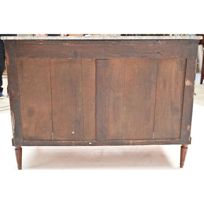 Rectangular LOUIS XVI COMMODE in flamed mahogany...