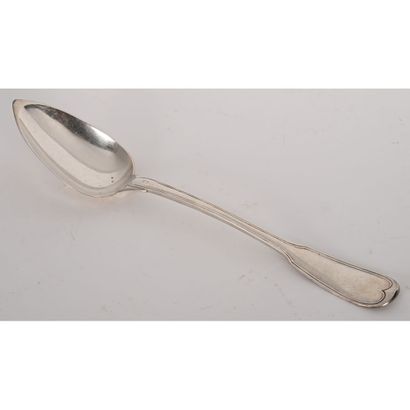 RAGOUT SPOON in solid silver with Rooster...