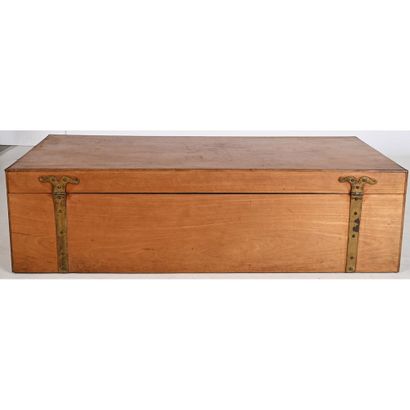 LARGE mahogany chest with gilt patina bronze...