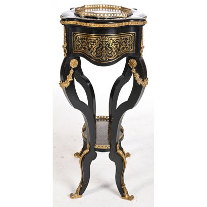JARDINIERE NAPOLEON III with gilt brass marquetry...