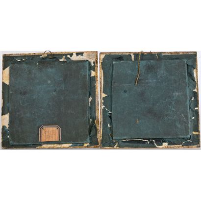 PAIR OF MINIATURES XIXè representing a couple...