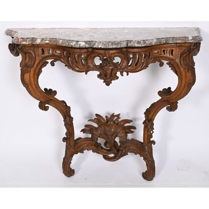 CONSOLE LOUIS XV de forme mouvementée en...