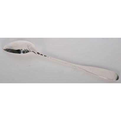 RAGOUT SPOON in solid silver, uni-flat pattern...