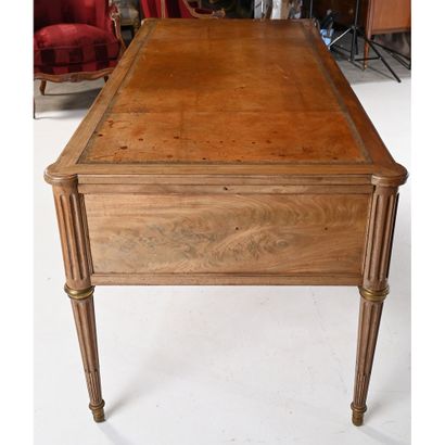 LOUIS XVI FLAT DESK in mahogany and mahogany...