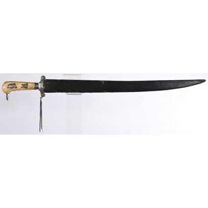 DAGUE DE CHASSE LOUIS XV à poignée en os...