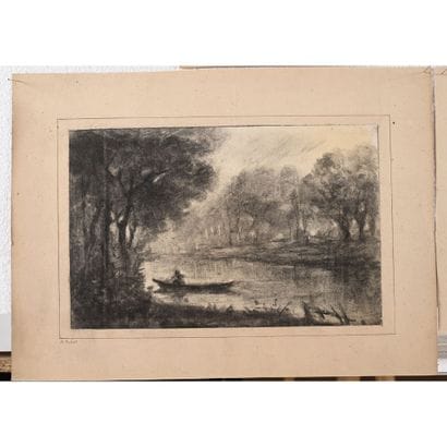 SCHOOL OF ARRAS. SET OF 6 XIXth CENTURY CHARCOAL...