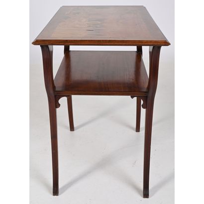 ART NOUVEAU TABLE in mahogany with marquetry...