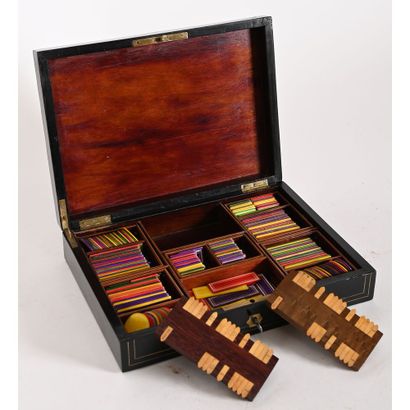 NAPOLEON III TOKEN BOX in blackened wood...