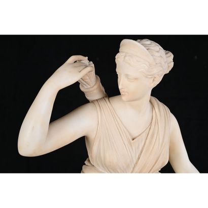 SUJET en albâtre d’après l’antique représentant...