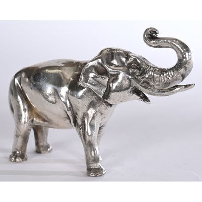 ELEPHANT in solid silver, Minerve hallmarked,...