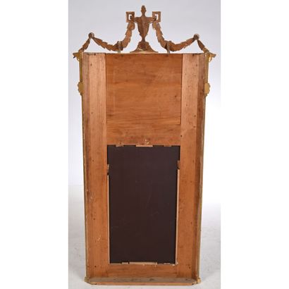 Gilded wood LOUIS XVI TRUMEAU decorated with...