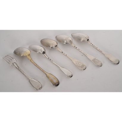 SMALL COLLECTION OF 4 SPOONS and a FORK in...