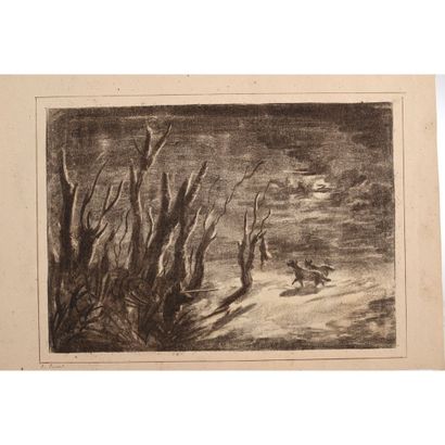 SCHOOL OF ARRAS. SET OF 6 XIXth CENTURY CHARCOAL...