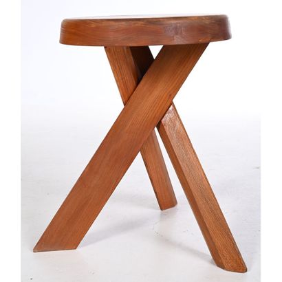 CHAPO Pierre (1927-1987). TABOURET in exotic...