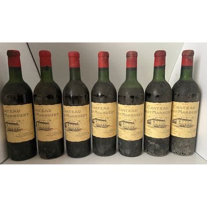 7 Btles Château HAUT MARBUZET, 1970. (1 bas...